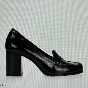 Michael Kors Patent Burgundy Heeled Loafers